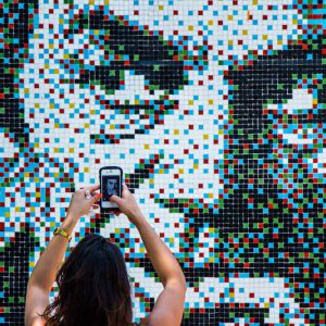 nicanor parra stretart mosaic pixelart 04