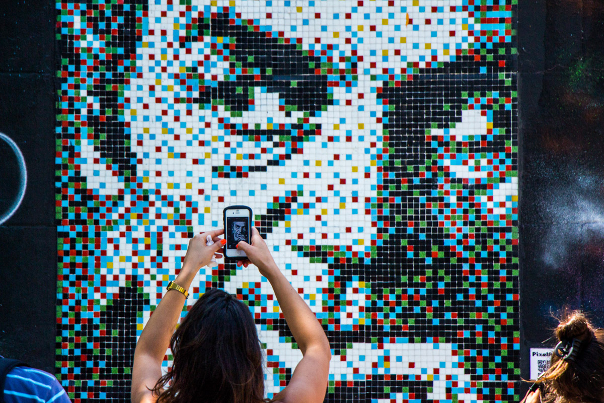 nicanor parra stretart mosaic pixelart 04