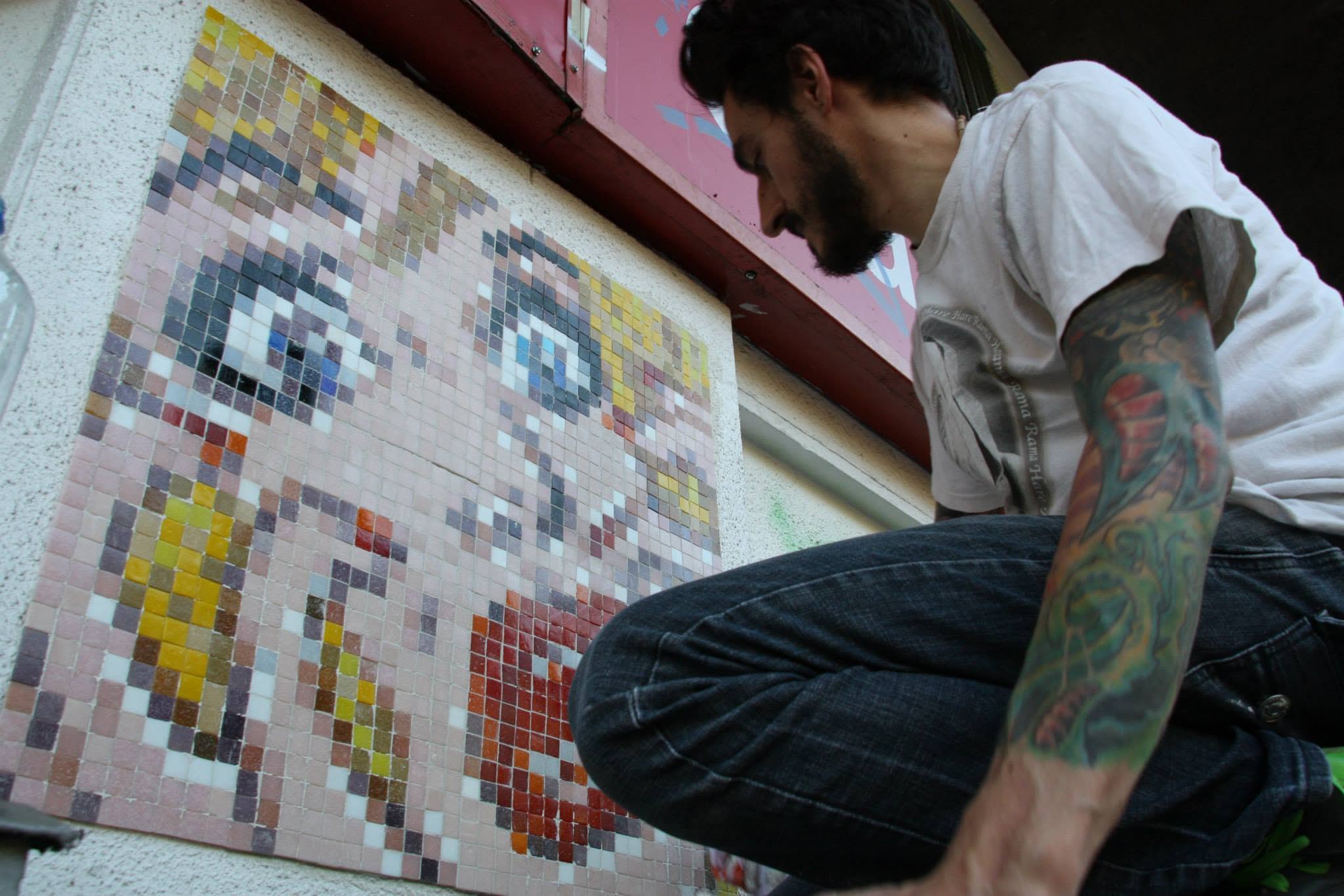 screaming lady stretart mosaic pixelart 02