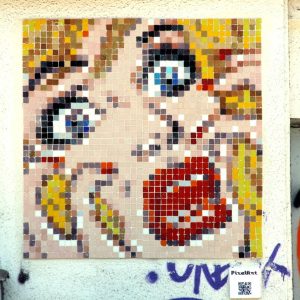 screaming lady stretart mosaic pixelart 04
