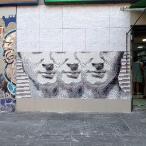 triple david pixelart mosaic streetart 01